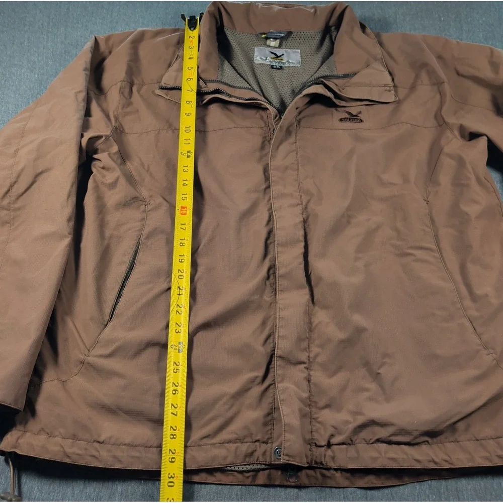 Vtg 90s Waterproof Jacket Mens Salewa Powertex Size XL Brown Full Zip Gorpcore